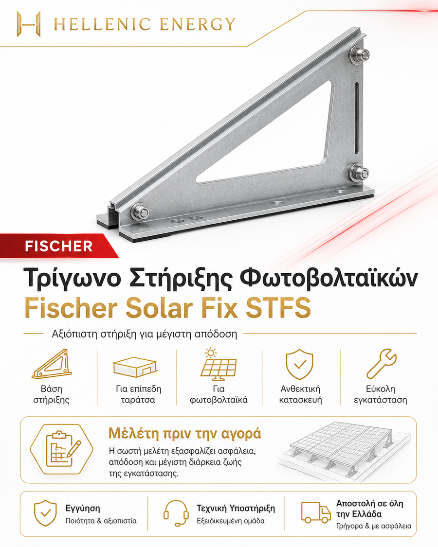 Fischer Solar Fix STFS - Τρίγωνο Στήριξης Φωτοβολταϊκών Επίπεδης Ταράτσας
