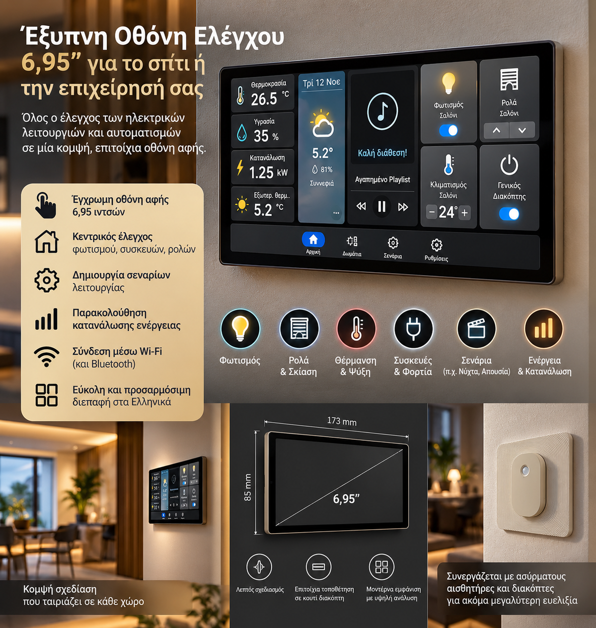 Shelly Wall Display X2i – Οθόνη Smart Home 6,95″